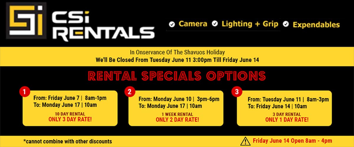 CSI Rentals, Manhattan and Brooklyn, New York | Film, TV, Broadcast Equipment and Gear